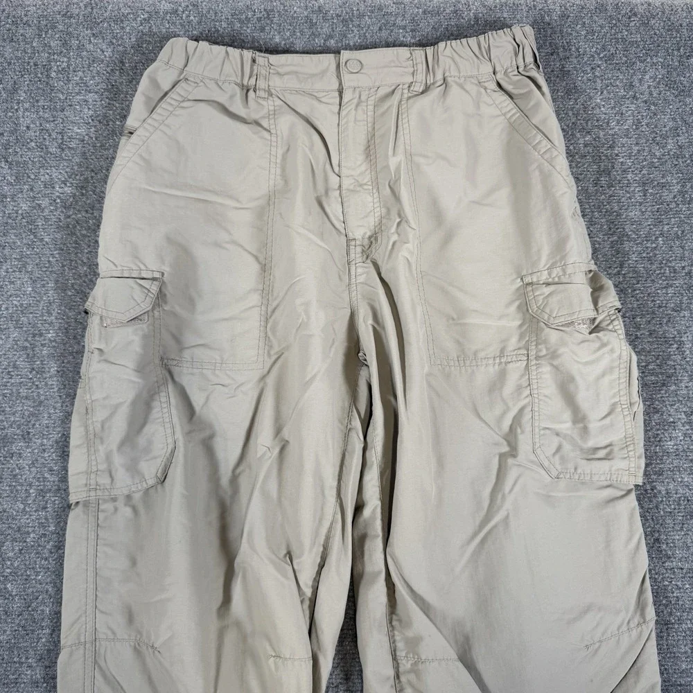 REI Pants Mens Large (Fits 30x31) Tan Beige Cargo Nylon UPF‎ 50+ Hiking Outdoors